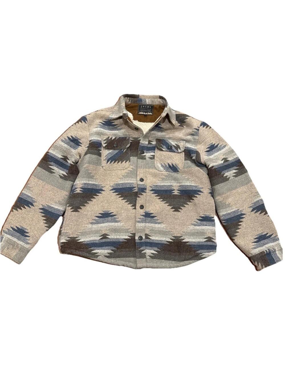 JACHS New York Premium Wool Blend Southwestern Sherpa Lined Men's Jacket Sz XL